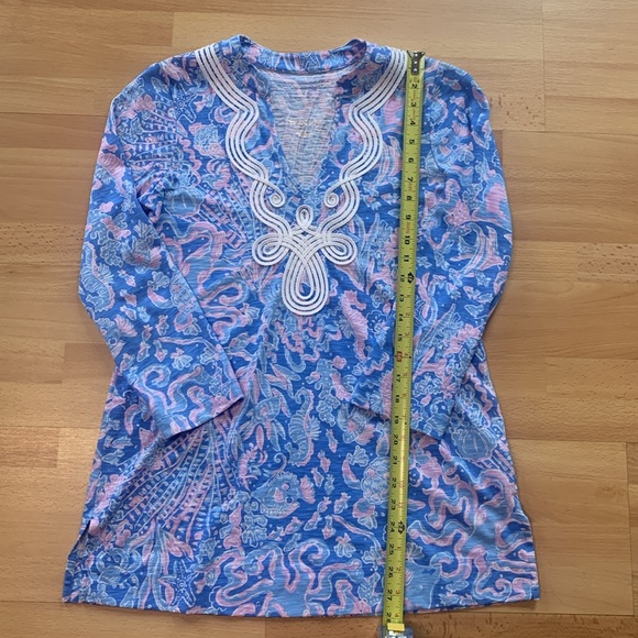 Lilly Pulitzer Kaia Knit Tunic Top Boca Blue Sea What I Sea Size Like New Small - Picture 4 of 9